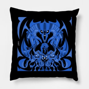 blue dark nazgul ecopop in balrog dreams of the middle earth ecopop Pillow