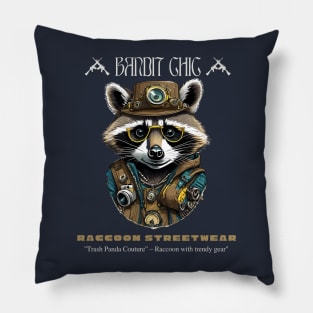 Raccoon Streetwear Style Urban Chic Illustration Pillow