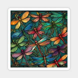 Dragonfly Rush Colorful Dragonflies Magnet