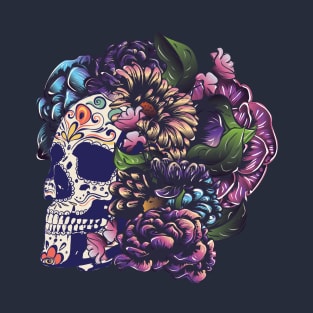 Sugar skull with flowers T-Shirt