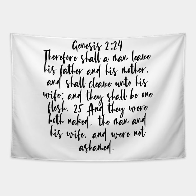 Genesis 2:24 Bible Verse Tapestry by Bible All Day 