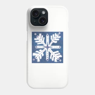 Cold Wintery Blue Snowflake Phone Case