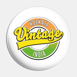 Kolkata vintage style logo Pin