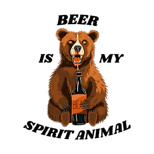Bear with Beer - Beer is my Spirit Animal T-Shirt