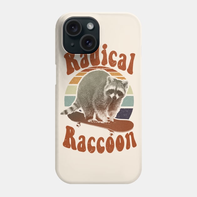 Radical raccoon on a skateboard retro Phone Case by GriffGraphics