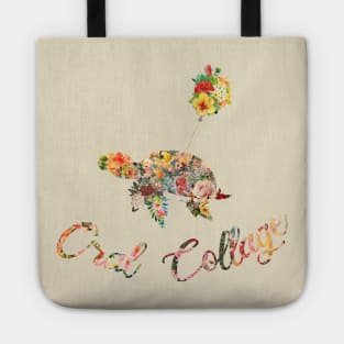Floral Turtle | Oral Collage Tote