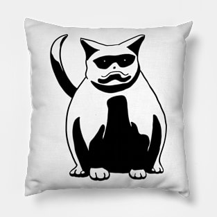 Emotional Cat Black Pillow