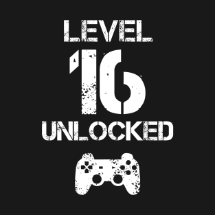Level 16 Unlocked T-Shirt - 16th Birthday Gift T-Shirt