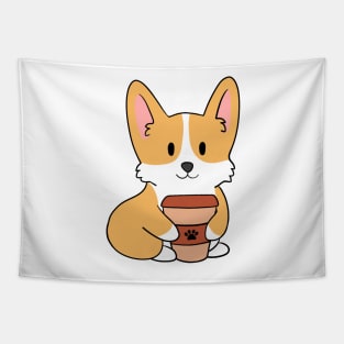 Coffee Corgi Tapestry