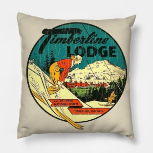 Timberline Lodge Oregon Vintage Pillow