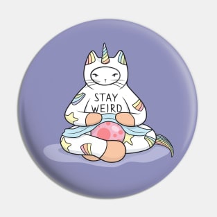 Weird Unicorn Cat cares Pin