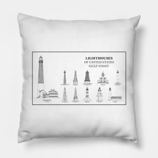 Lighthouses of United States of America - Gulf Coast - B Pillow