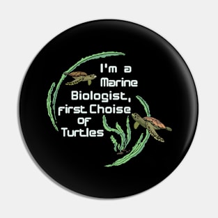 Marine Biologist Turtle Diving Pin