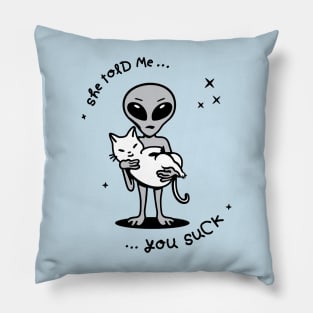 Alien And Cat Pillow