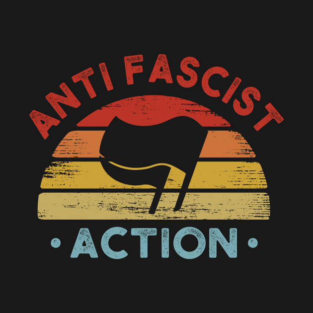 AntiFascist Action Flag Vintage Antifa Gift by Lones Eiless