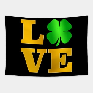 Love Shamrock T Shirt Ireland St Paddy irish Gift Tee Tapestry