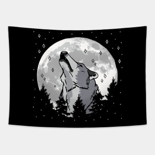 Howling Wolf Moon Tapestry