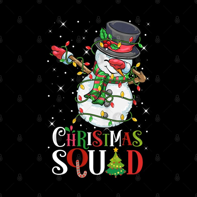 Christmas Squad Funny Xmas Dabbing Snowman Christmas Lights by springins