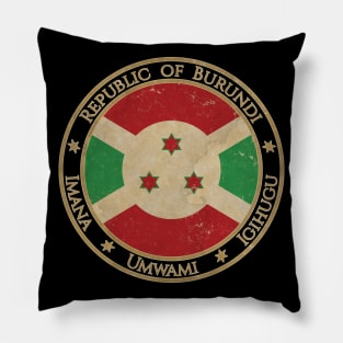 Vintage Republic of Burundi Africa African Flag Pillow