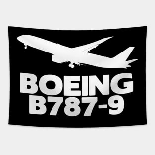 Boeing B787-9 Silhouette Print (White) Tapestry