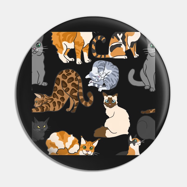 A Clowder of Cats Pin by LivianPearl