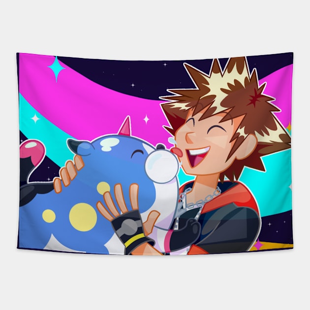 Sora and his cat Tapestry by Imaplatypus