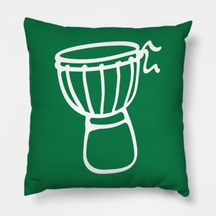 Simple Djembe Drum (white) Pillow