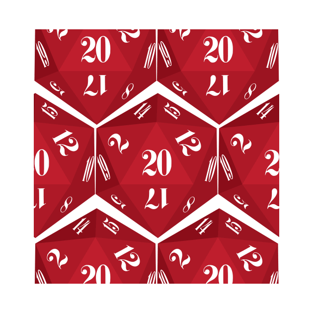 Red 20-Sided Dice Design by GorsskyVlogs