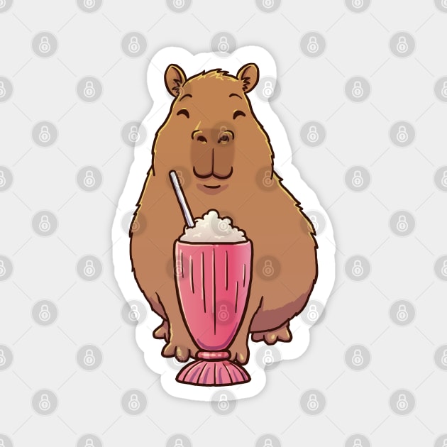 Capybara Strawberry Milkshake Magnet by capydays