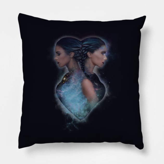 Nebula Gemini Pillow by lidijaarts