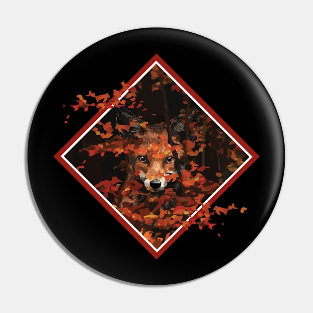 Fox hiding in the forest Pin by Brash Ideas