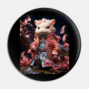 Kawaii Japanese Style Samurai axolotl Anime Pin