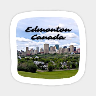 Edmonton Canada Skyline Painting Magnet