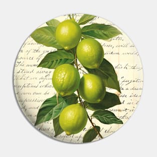 Lime Branch on Vintage Book Page Letter Pin