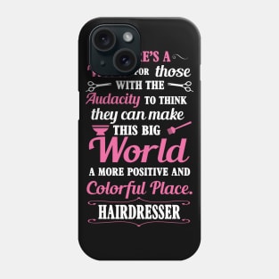 Big colorful world with hairdresser (white) Phone Case