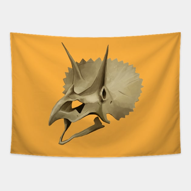 Triceratops Skull Tapestry by Ashdoun