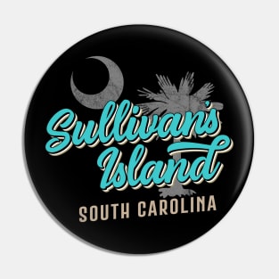 Sullivans Island South Carolina Vintage Script Palmetto Pin