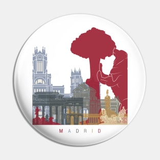 Madrid skyline poster Pin