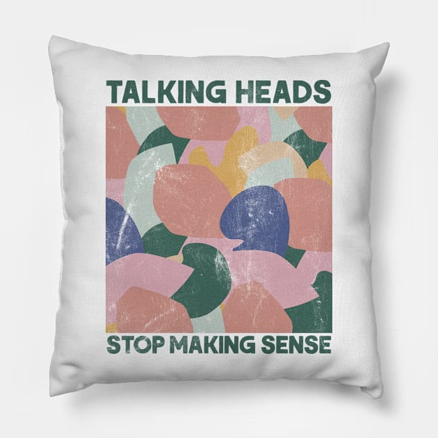 Talking Heads ---- Original Retro Fan Art Pillow by CultOfRomance