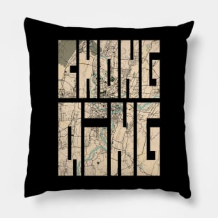 Chongqing, China City Map Typography - Vintage Pillow