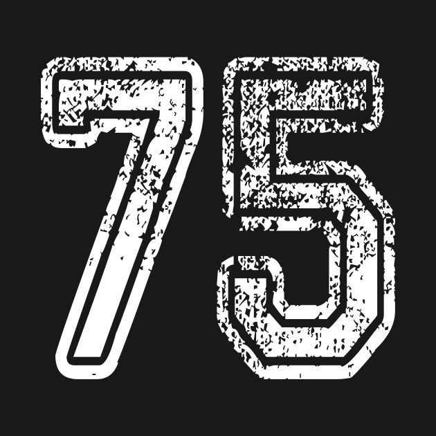 Number 75 Grungy in white by Sterling