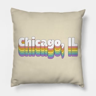 Chicago // Retro Typography Design Pillow