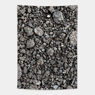 Rough Black Gravel Surface Road Tapestry