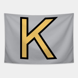 Funky Yellow Letter K Tapestry