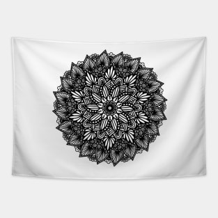 Monochrome Digital Mandala Tapestry