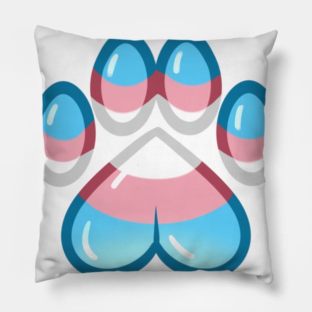 LGBTQ+ Pride Heart Paws - Transgender Pillow by leashonlife