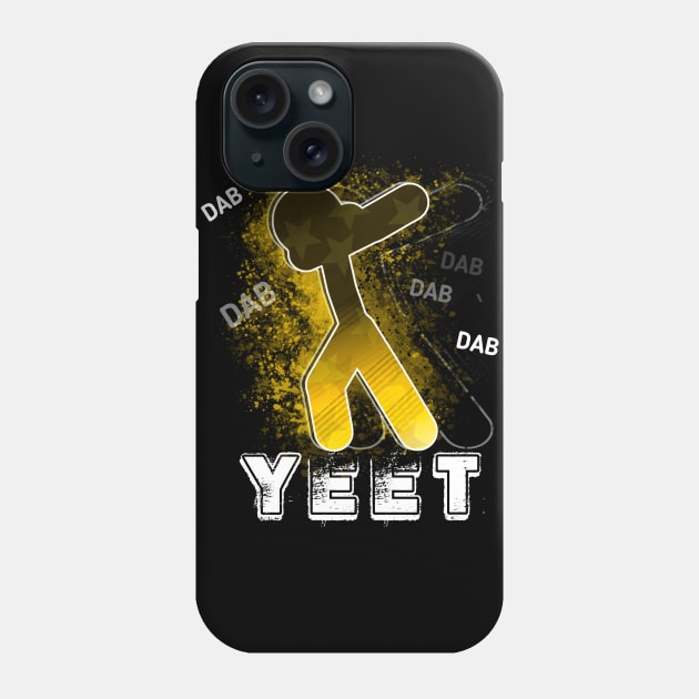 Yeet Dab - Dabbing Trendy Dance Emote Meme - Autumn Fall Kids Teens  - Stickman Yellow Gold Phone Case by MaystarUniverse