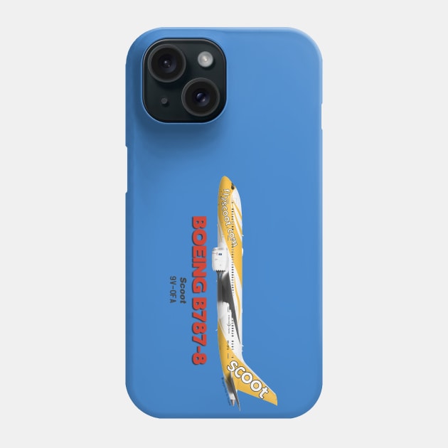 Boeing B787-8 - Scoot Phone Case by TheArtofFlying