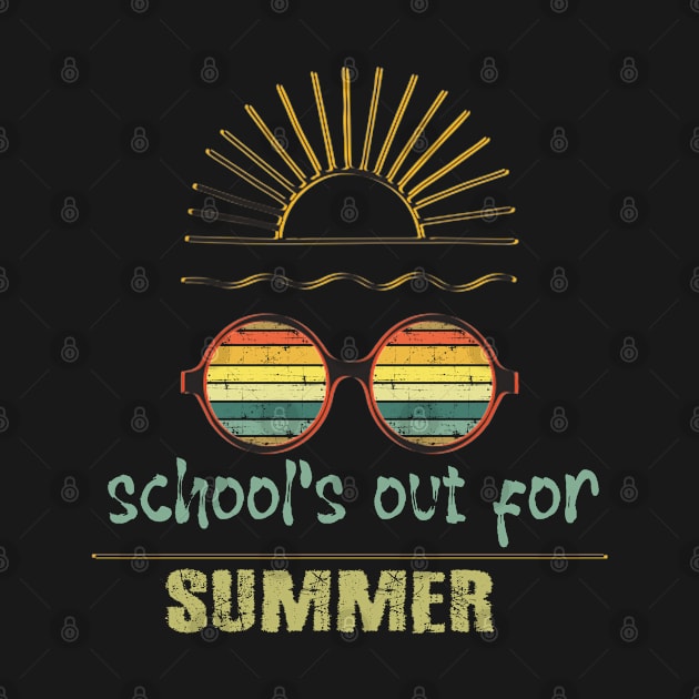 cute retro last day of school school's out for summer teacher by TeeText