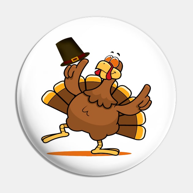 Happy Thanksgiving Turkey Day Funny Gift Pin by karascom